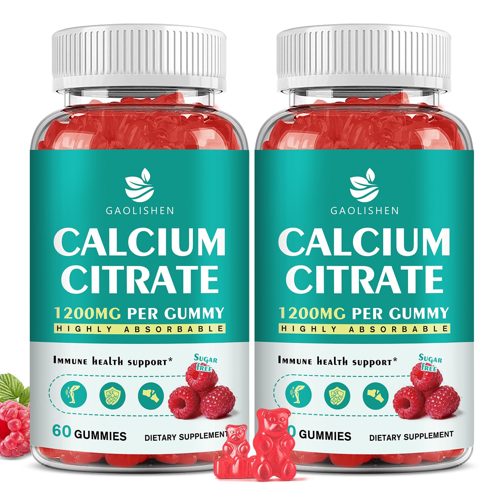 GAOLISHEN Calcium Citrate Gummies 1200mg front view