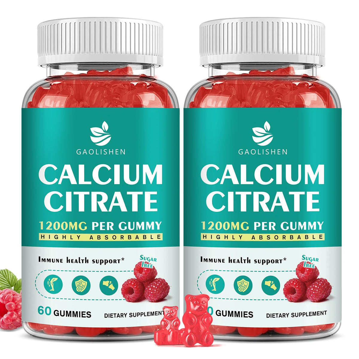 GAOLISHEN Calcium Citrate Gummies 1200mg front view