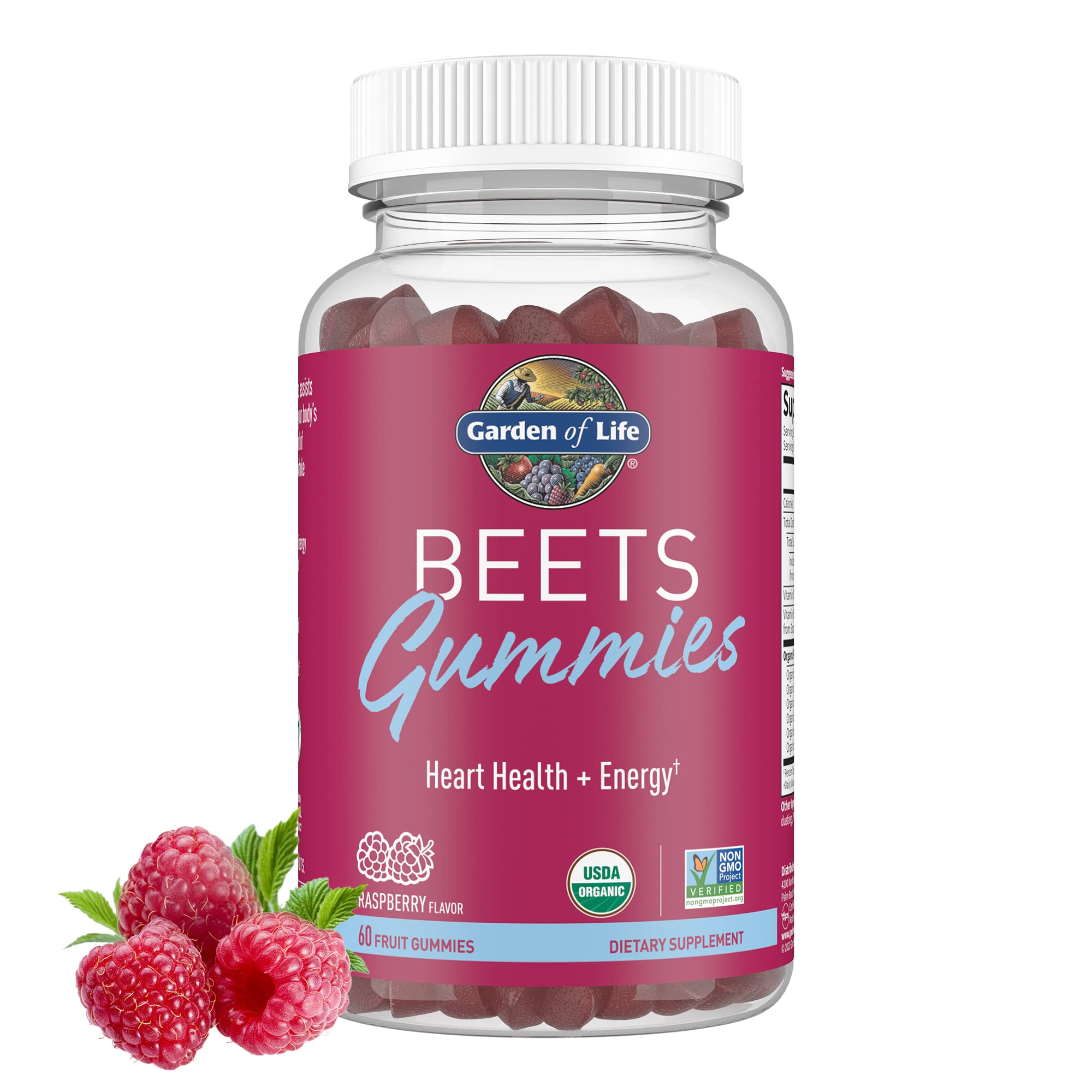 Garden of Life Beet Root Gummies 60 Count raspberry flavour front view