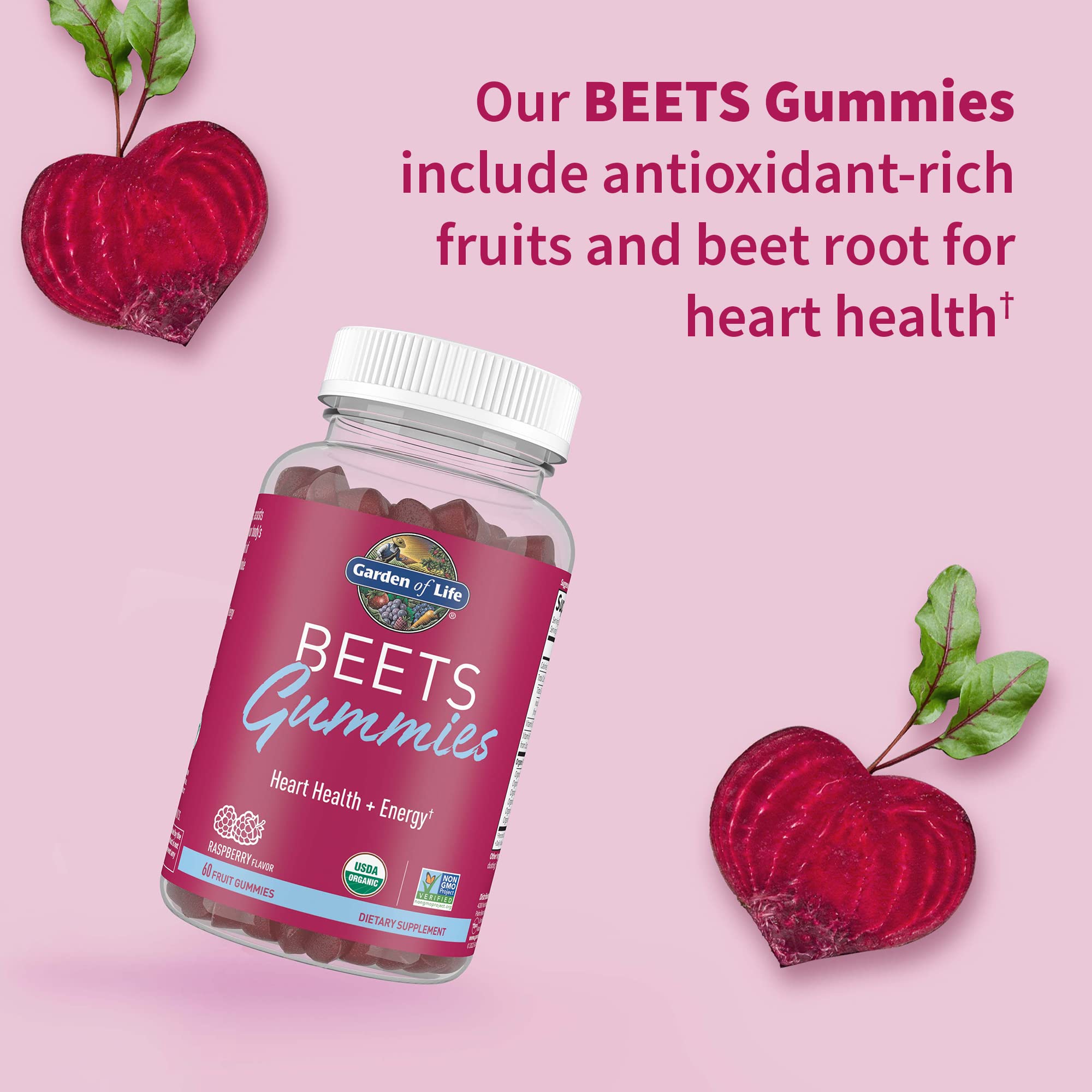 Garden of Life Beet Root Gummies packaging with nutritional information