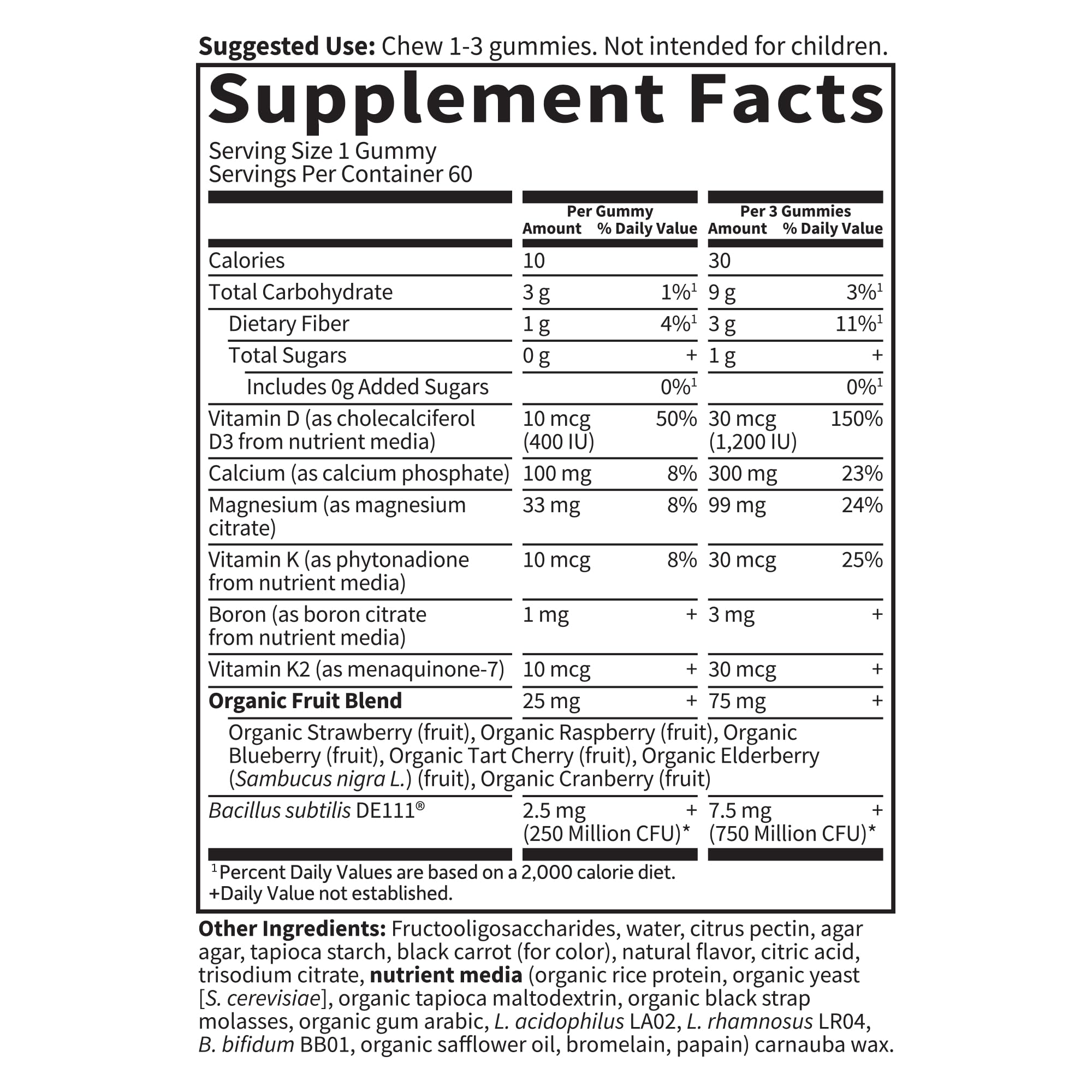 Garden of Life Calcium Magnesium Gummies on a wooden table