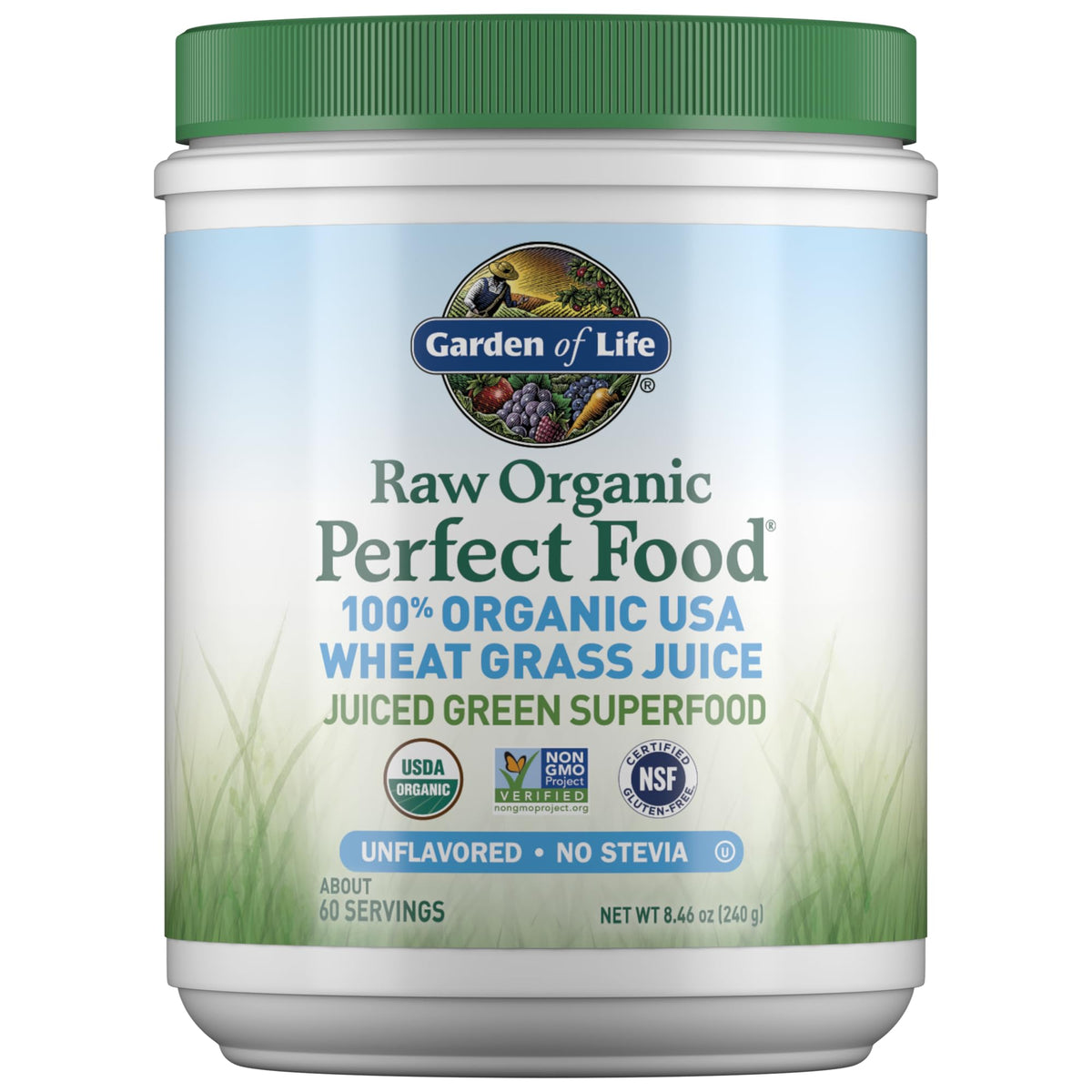 Garden of Life Chlorophyll Superfood 227g front view with packaging
