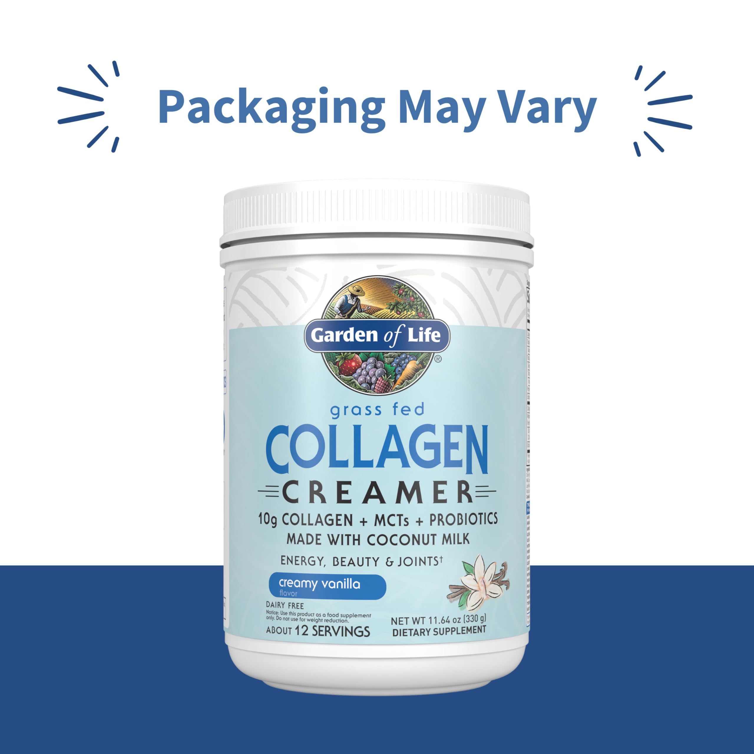 Garden of Life Collagen Creamer Powder packaging side view