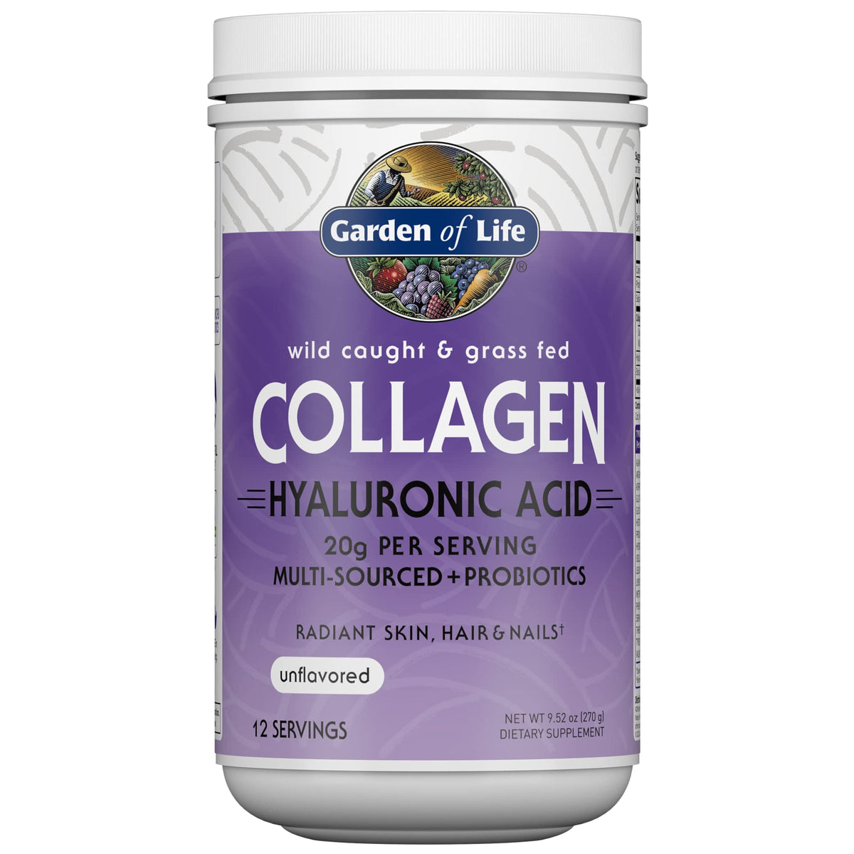 Garden of Life Collagen Powder 270g front view with packaging