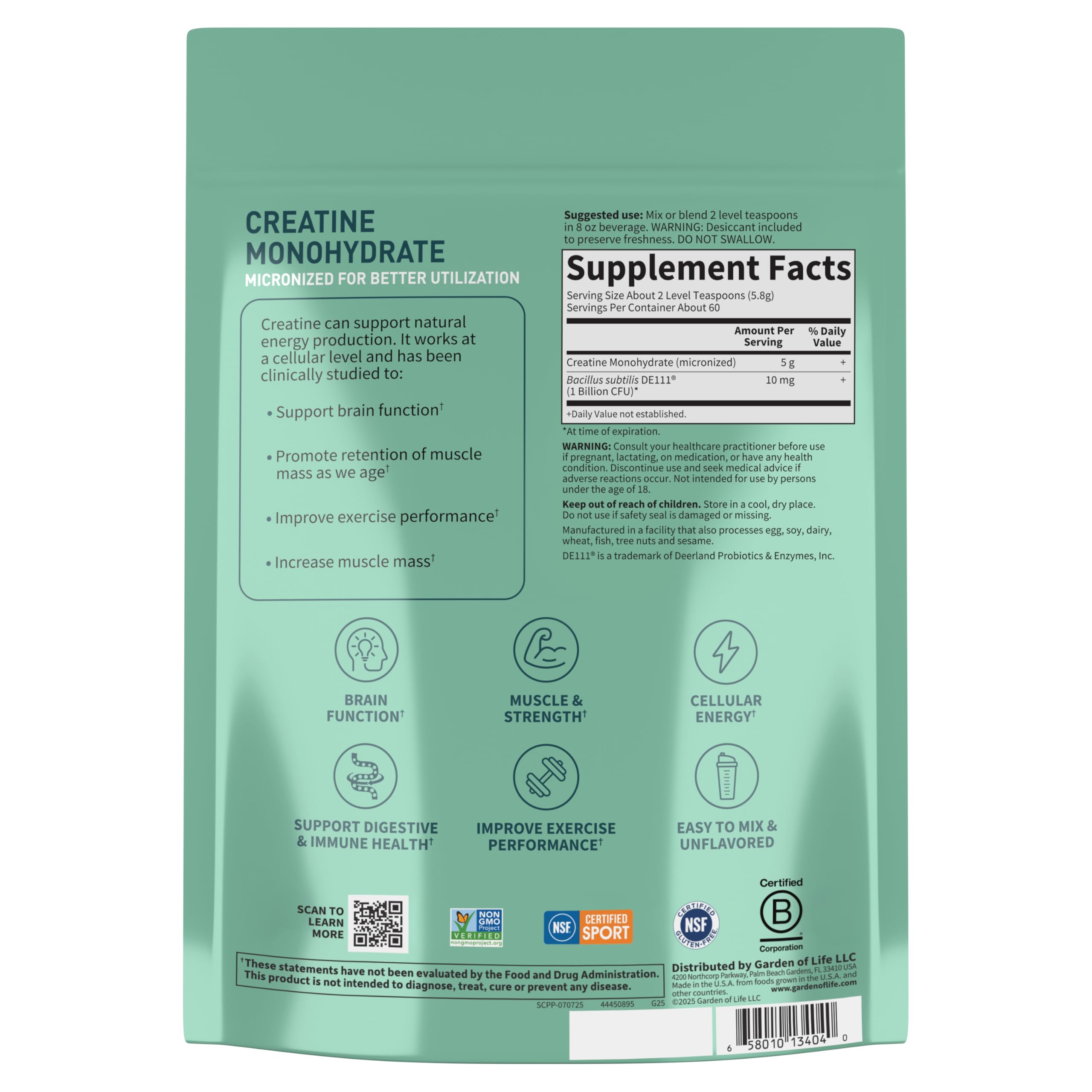 Garden of Life Creatine Monohydrate Powder in a lifestyle setting