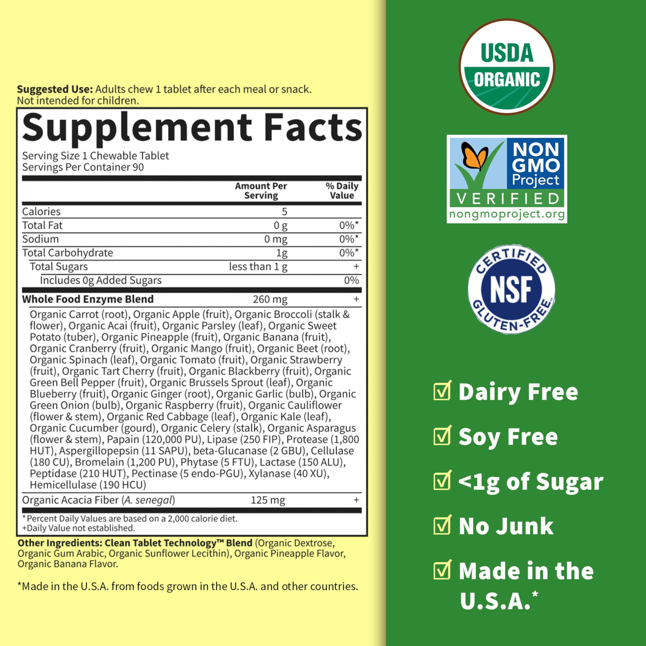 Garden of Life daily+ Multi-Enzyme Supplement with organic fruits