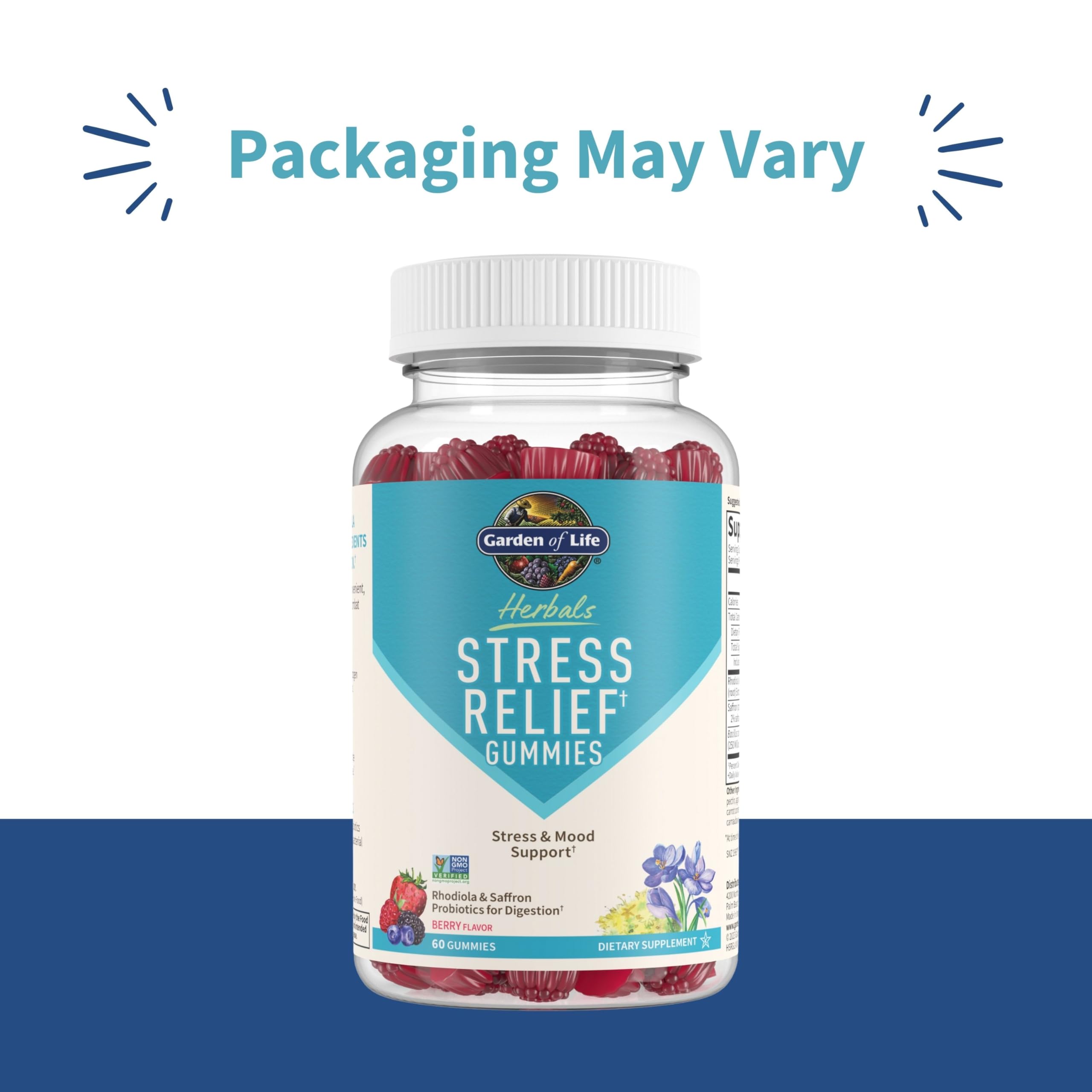Garden of Life daily wellness Gummies bottle side view showing 30 servings
