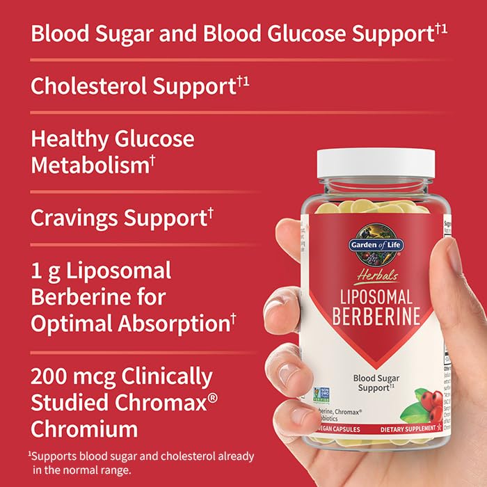 Garden of Life Liposomal Berberine capsules with measuring spoon