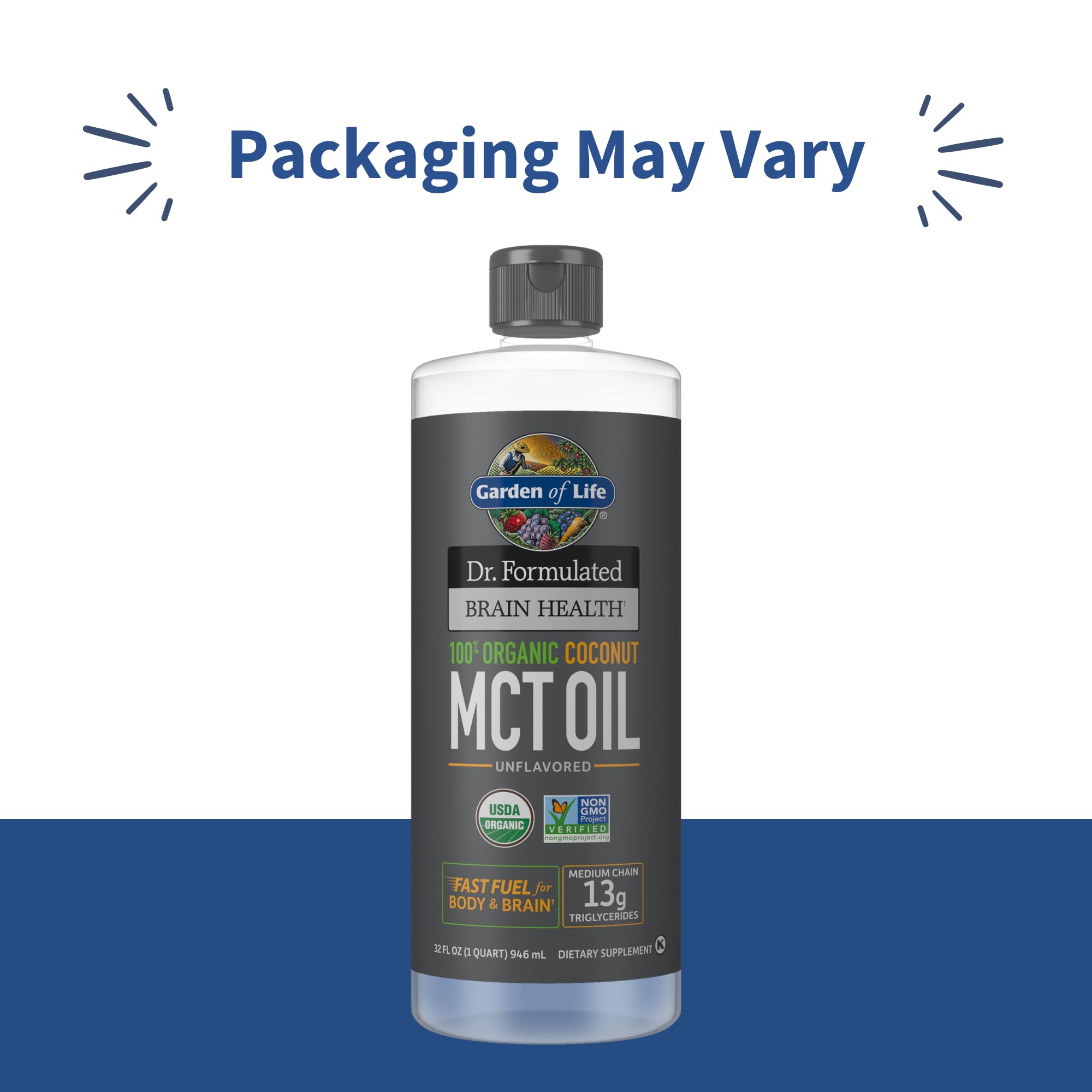 Garden of Life MCT Oil 100% Organic Coconut back view