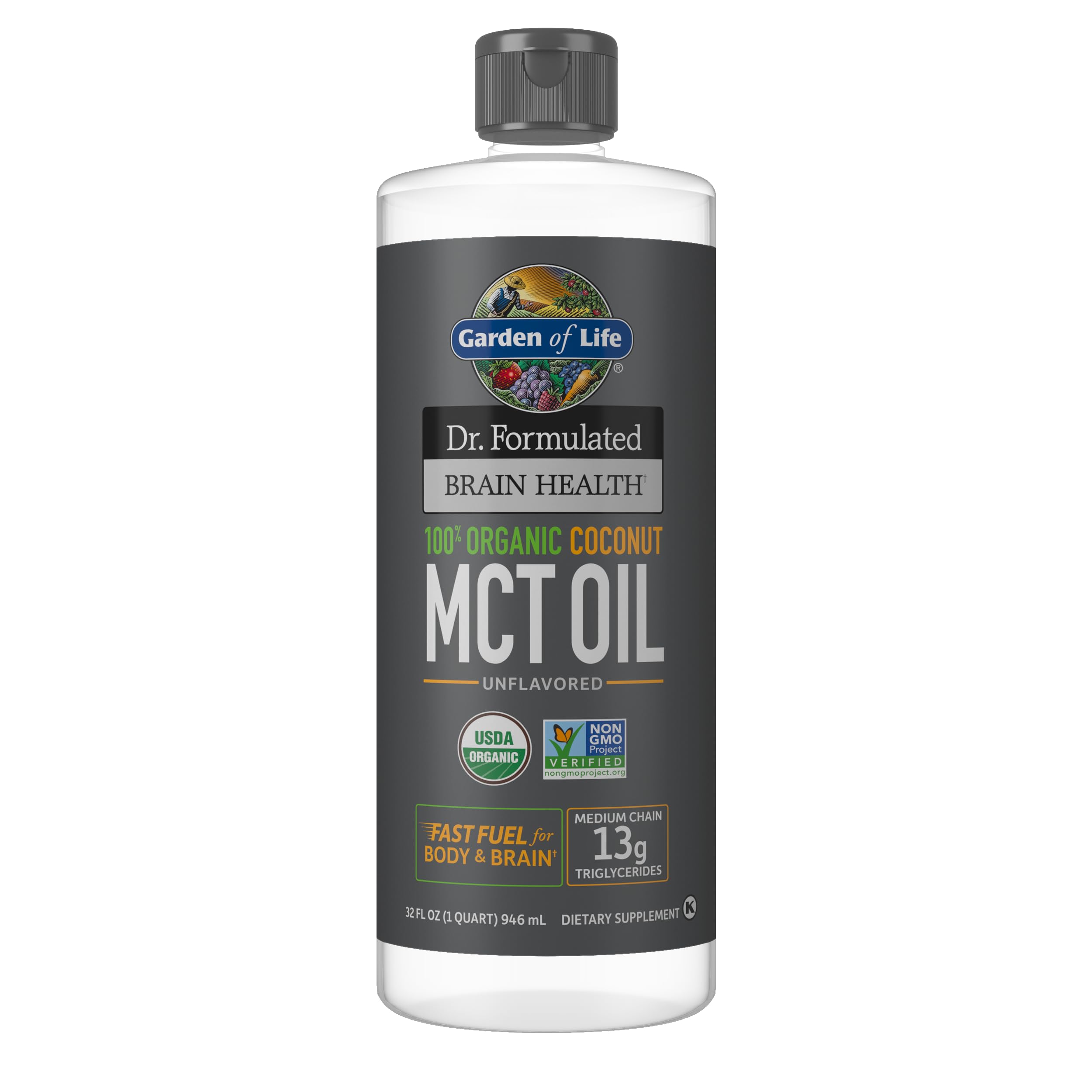 Garden of Life MCT Oil 100% Organic Coconut front view
