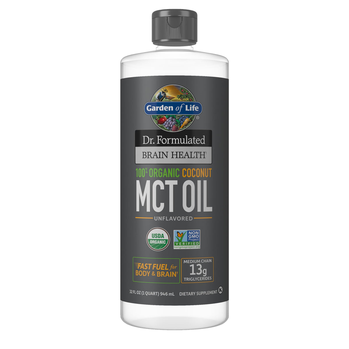 Garden of Life MCT Oil 100% Organic Coconut front view