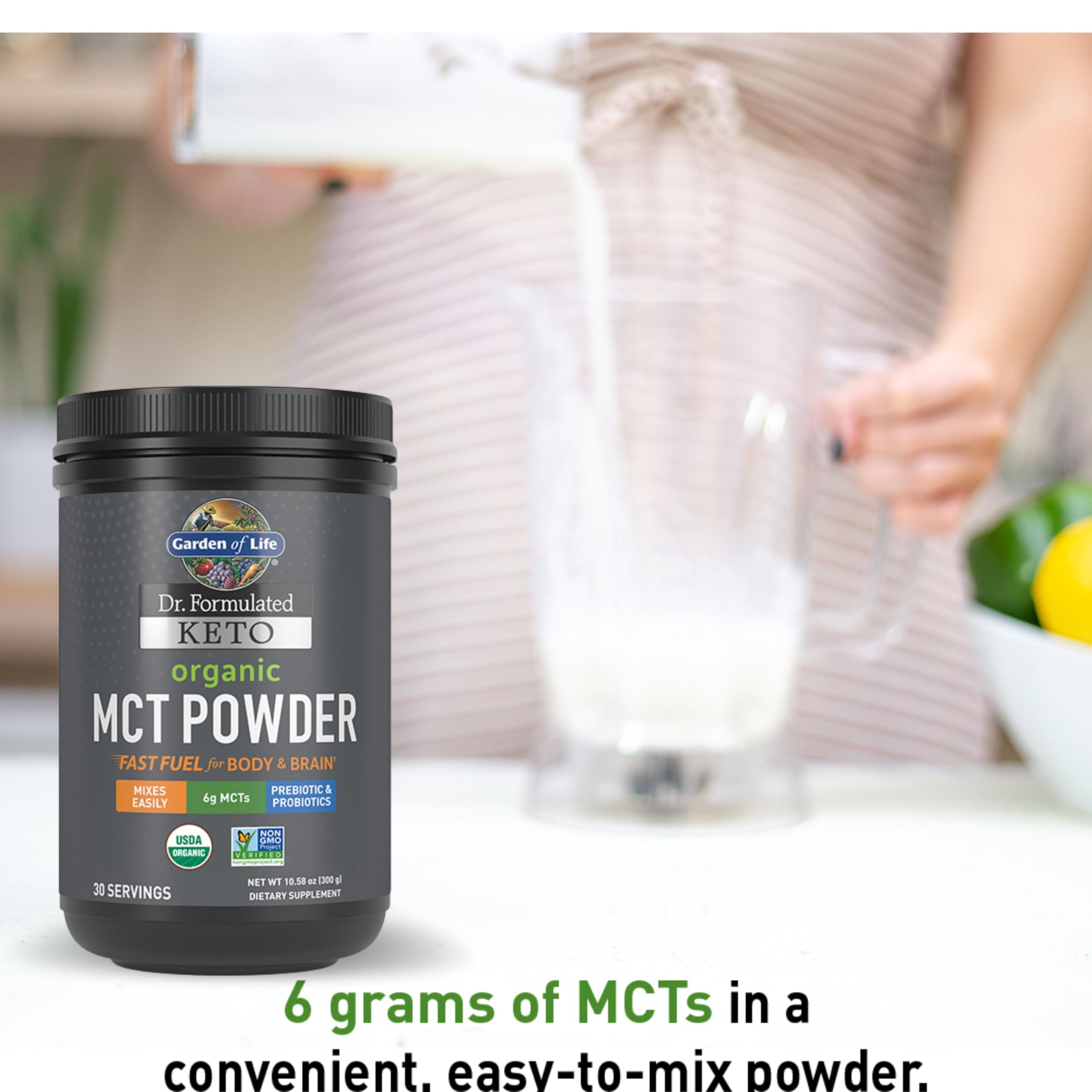 Garden of Life MCT Powder mixed in a smoothie