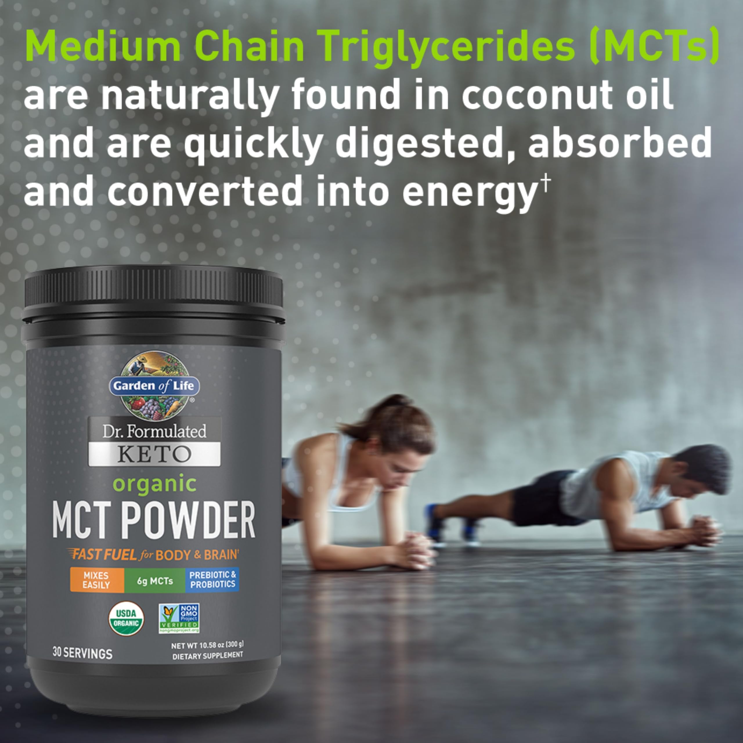 Garden of Life MCT Powder nutritional information on back of packaging