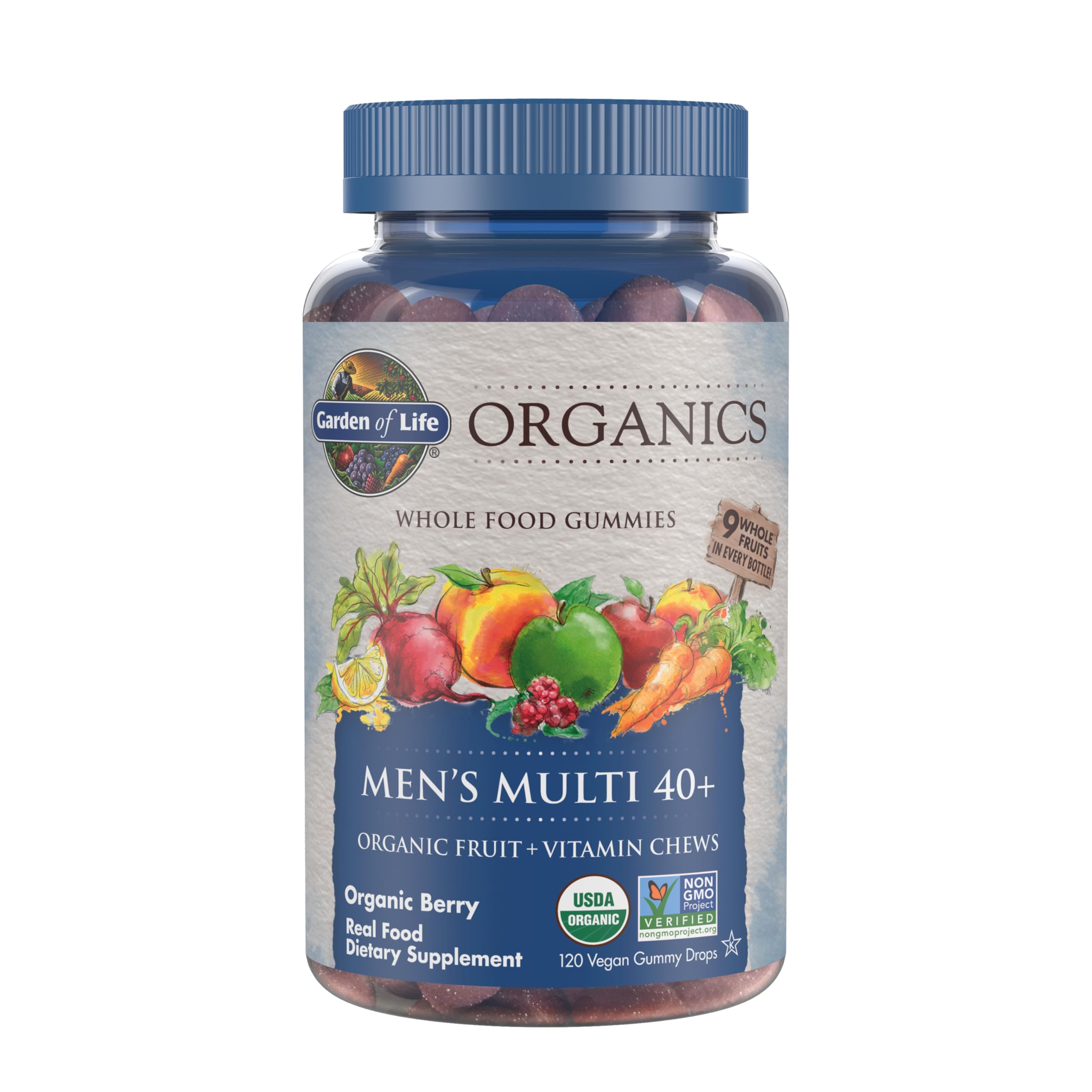 Garden of Life Men's 40+ Multi Gummies front view bottle