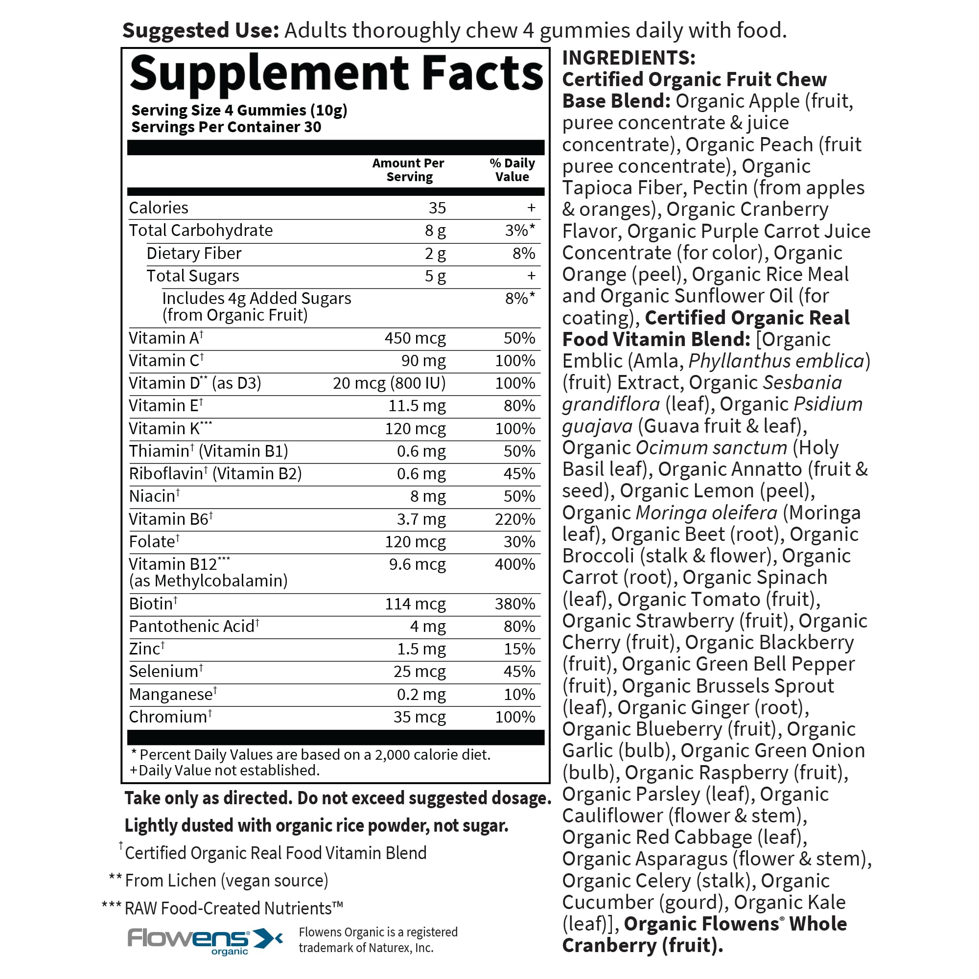 Garden of Life Men's 40+ Multi Gummies packaging details
