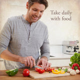 Garden of Life Men's Multivitamin 40+ alongside organic fruits