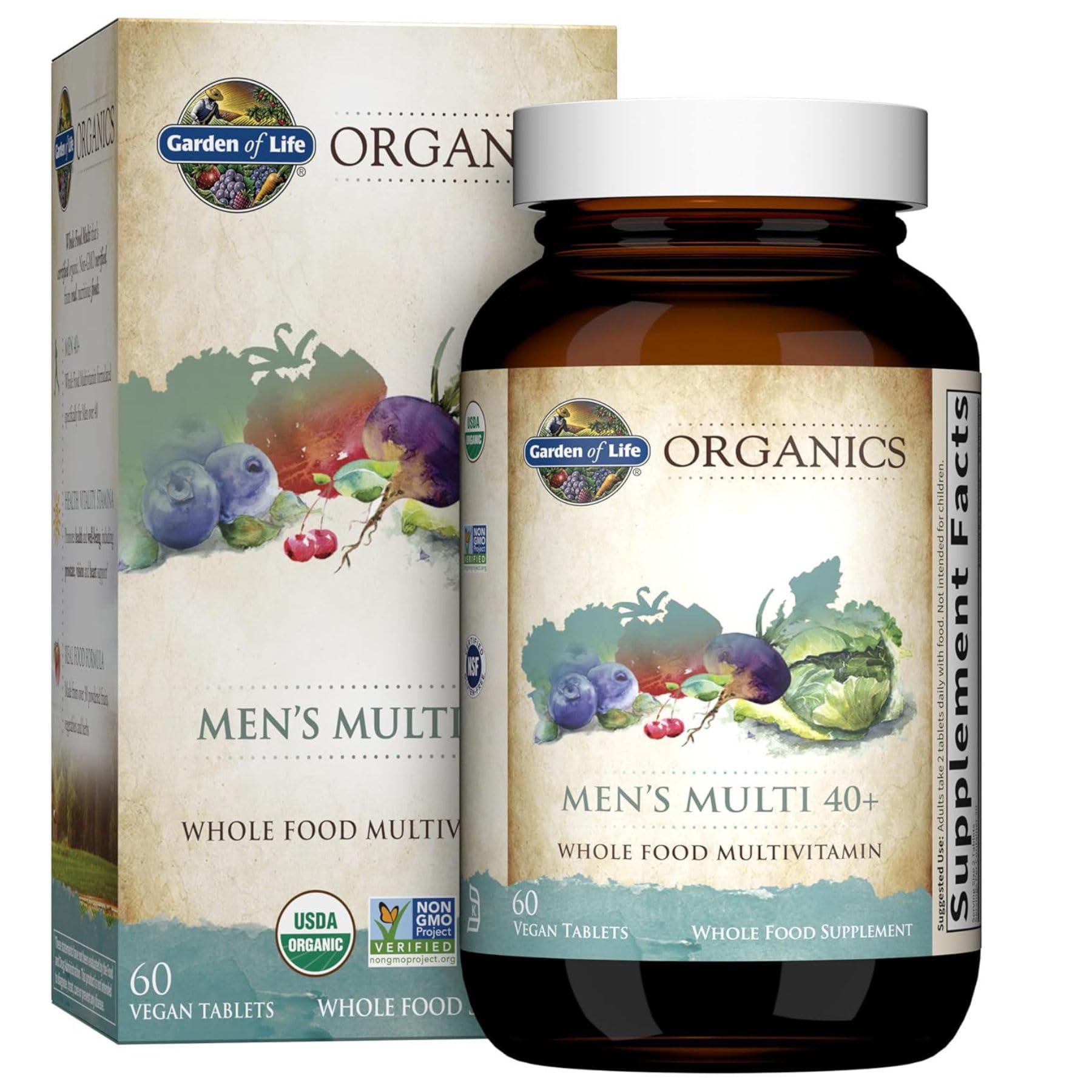 Garden of Life Men's Multivitamin 40+ front view of packaging