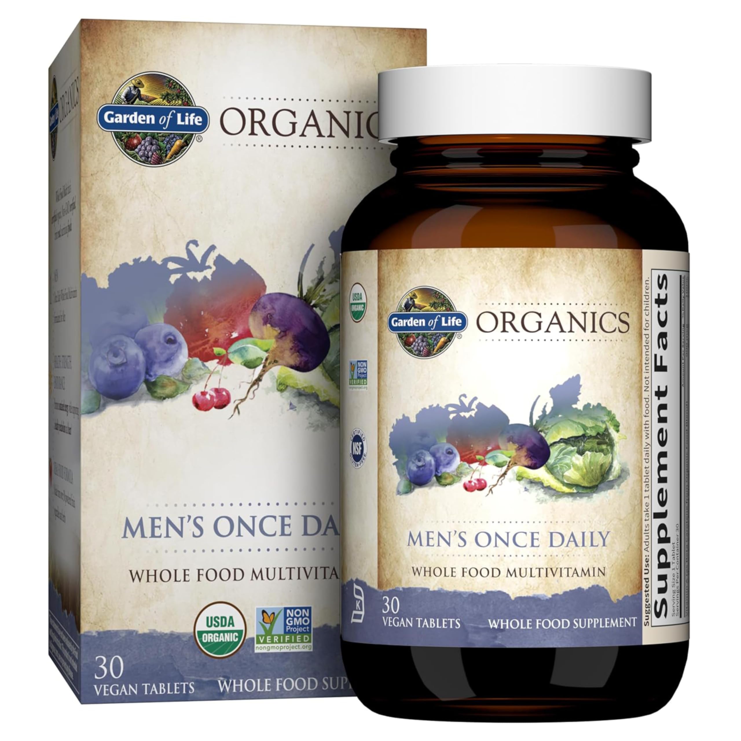 Garden of Life Men's Once Daily Multivitamin front view