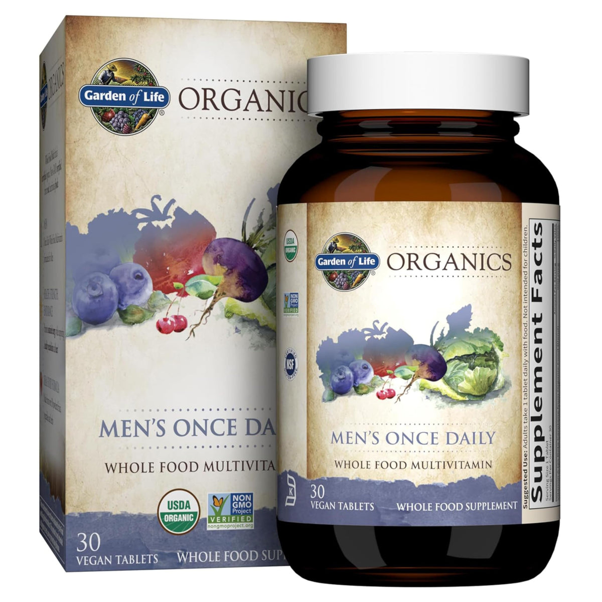 Garden of Life Men's Once Daily Multivitamin front view