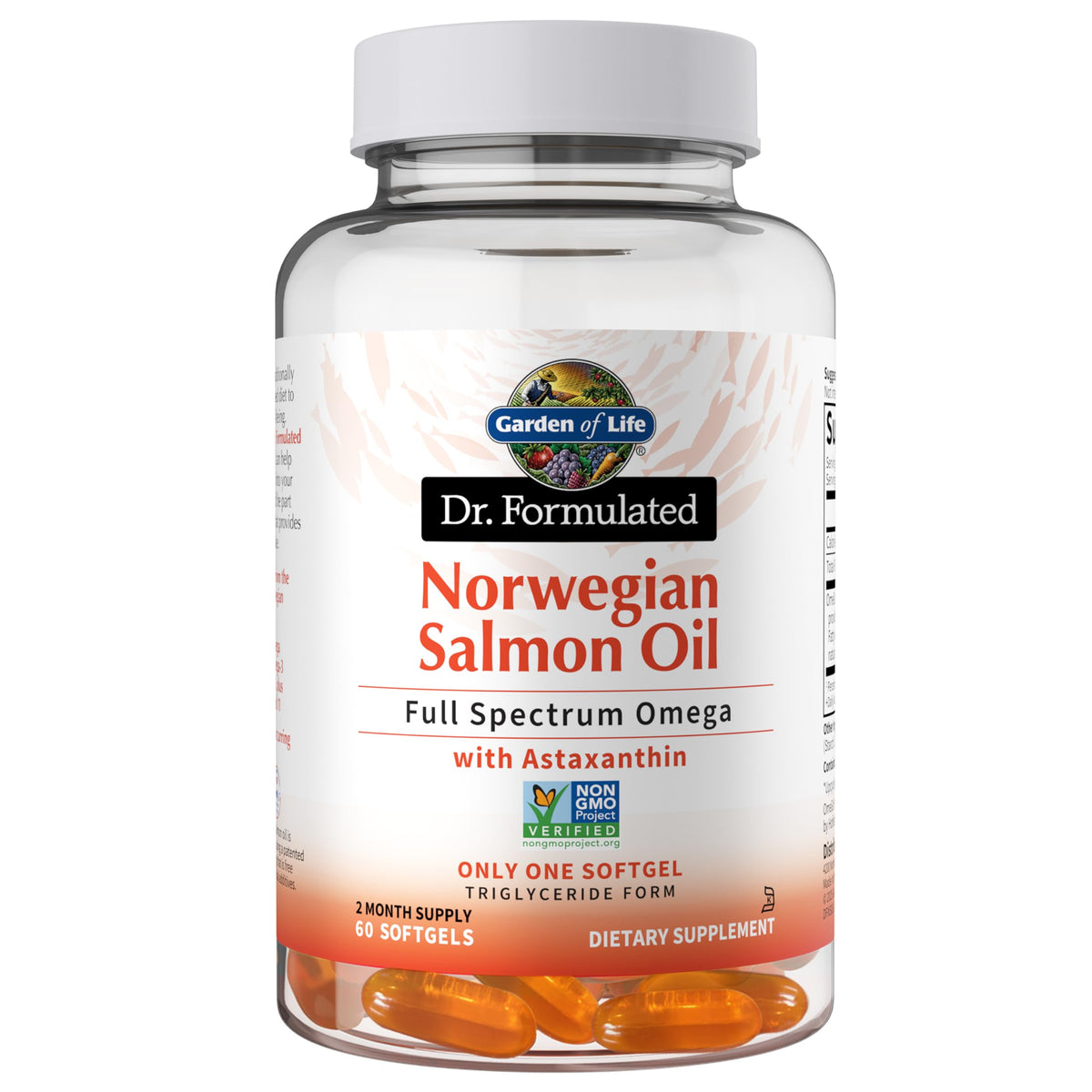 Garden of Life Norwegian Salmon Oil Fish Oil Softgels front view