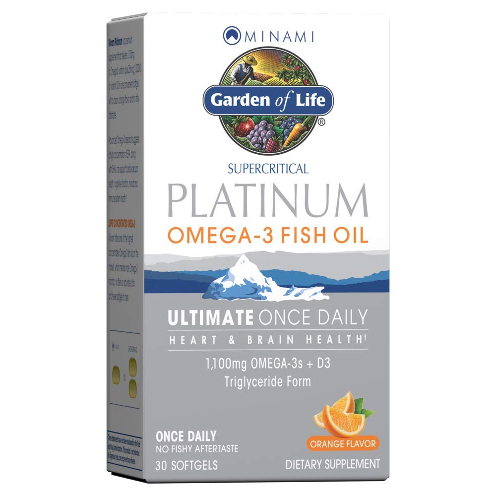 Garden of Life Omega 3 Fish Oil Supplement 1100mg softgel front view