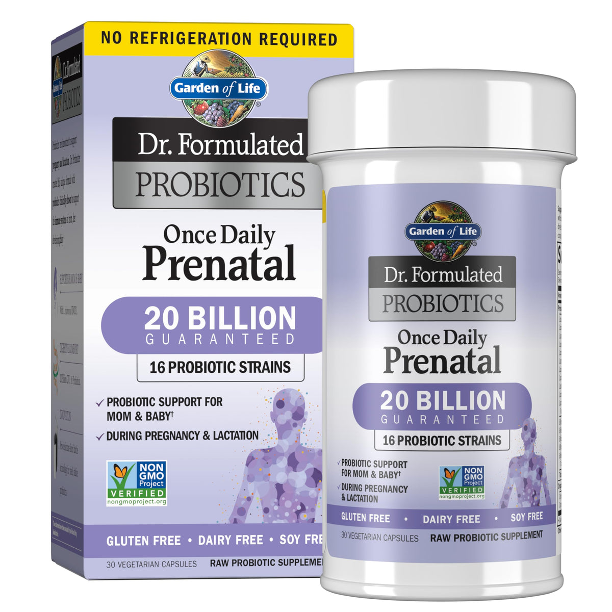 Garden of Life Once Daily Prenatal Probiotic supplement front view