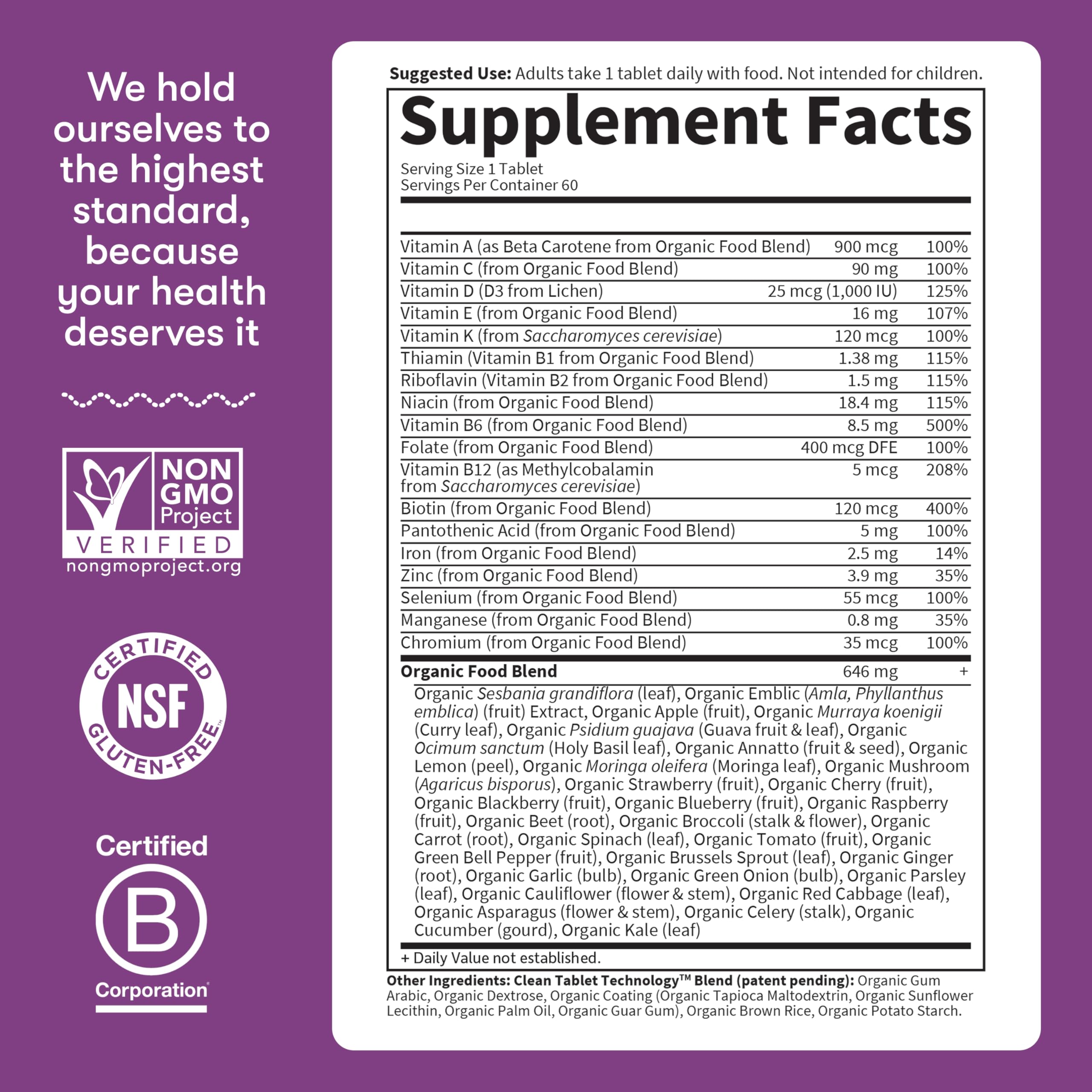 Garden of Life One Daily Women's Multivitamin on a wooden table