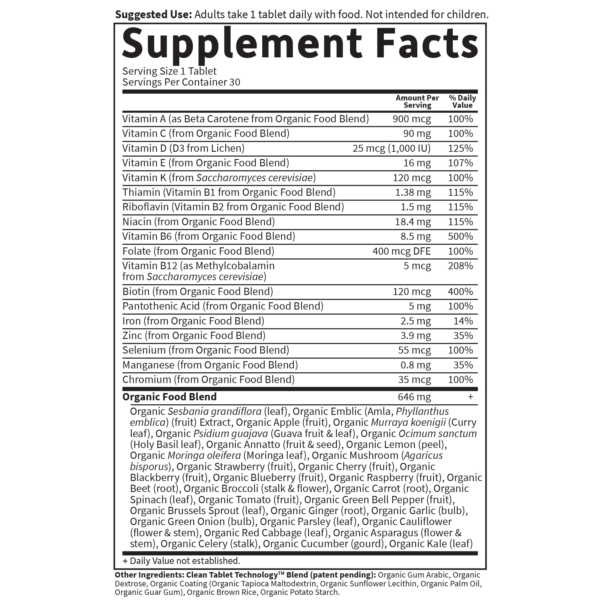 Garden of Life One Daily Women's Multivitamin organic fruit blend