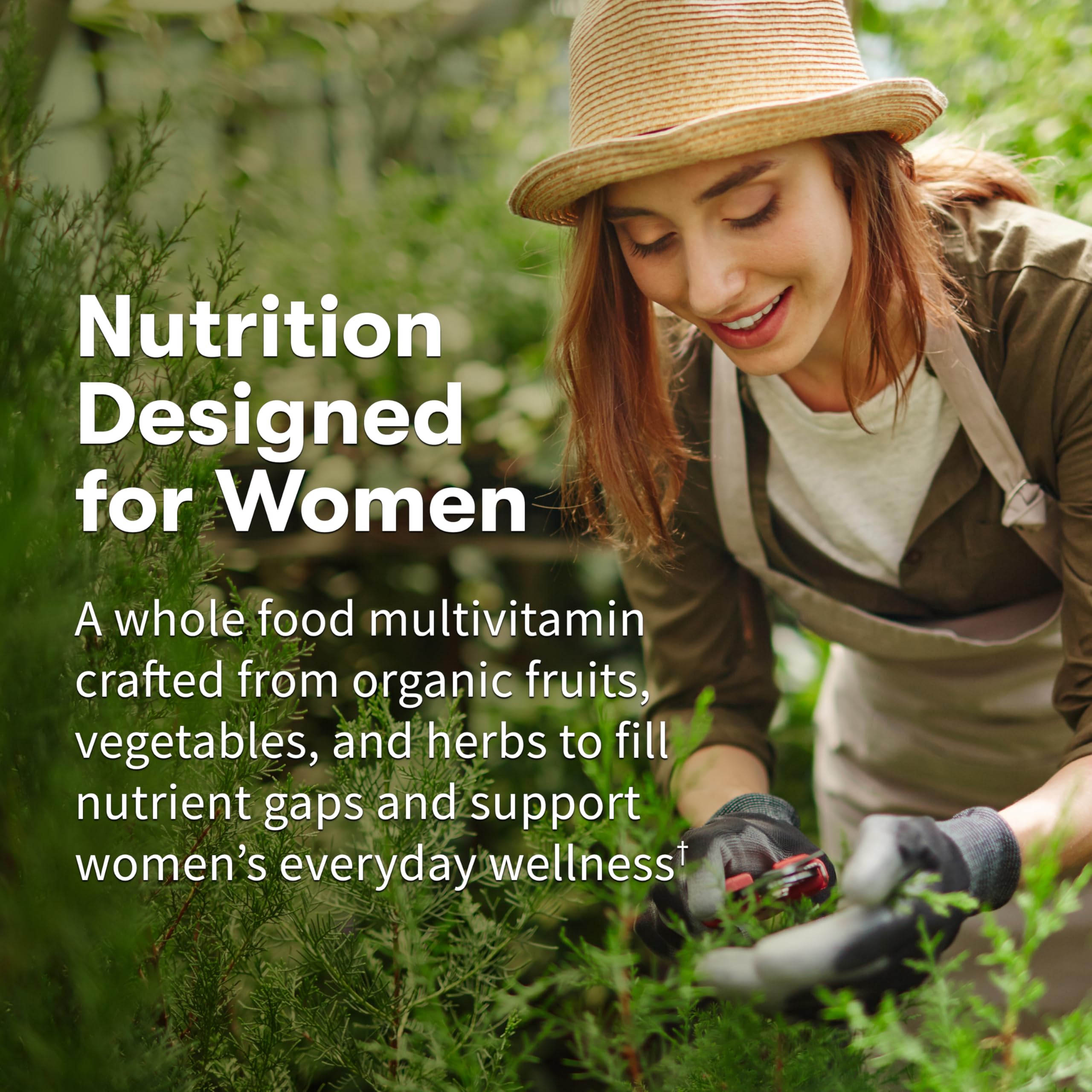 Garden of Life One Daily Women's Multivitamin side view showing tablet size