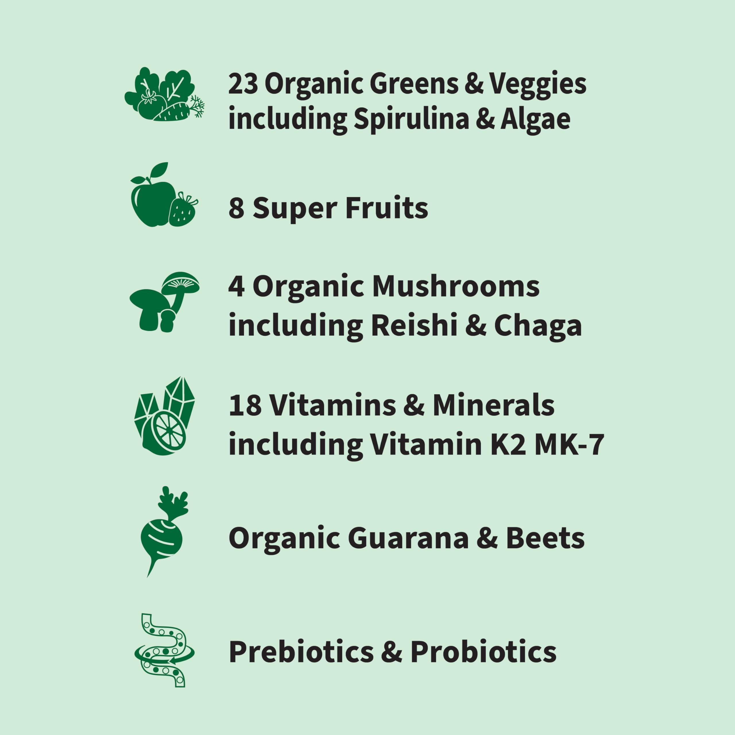 Garden of Life Organic Greens Superfood Powder scoop with powder