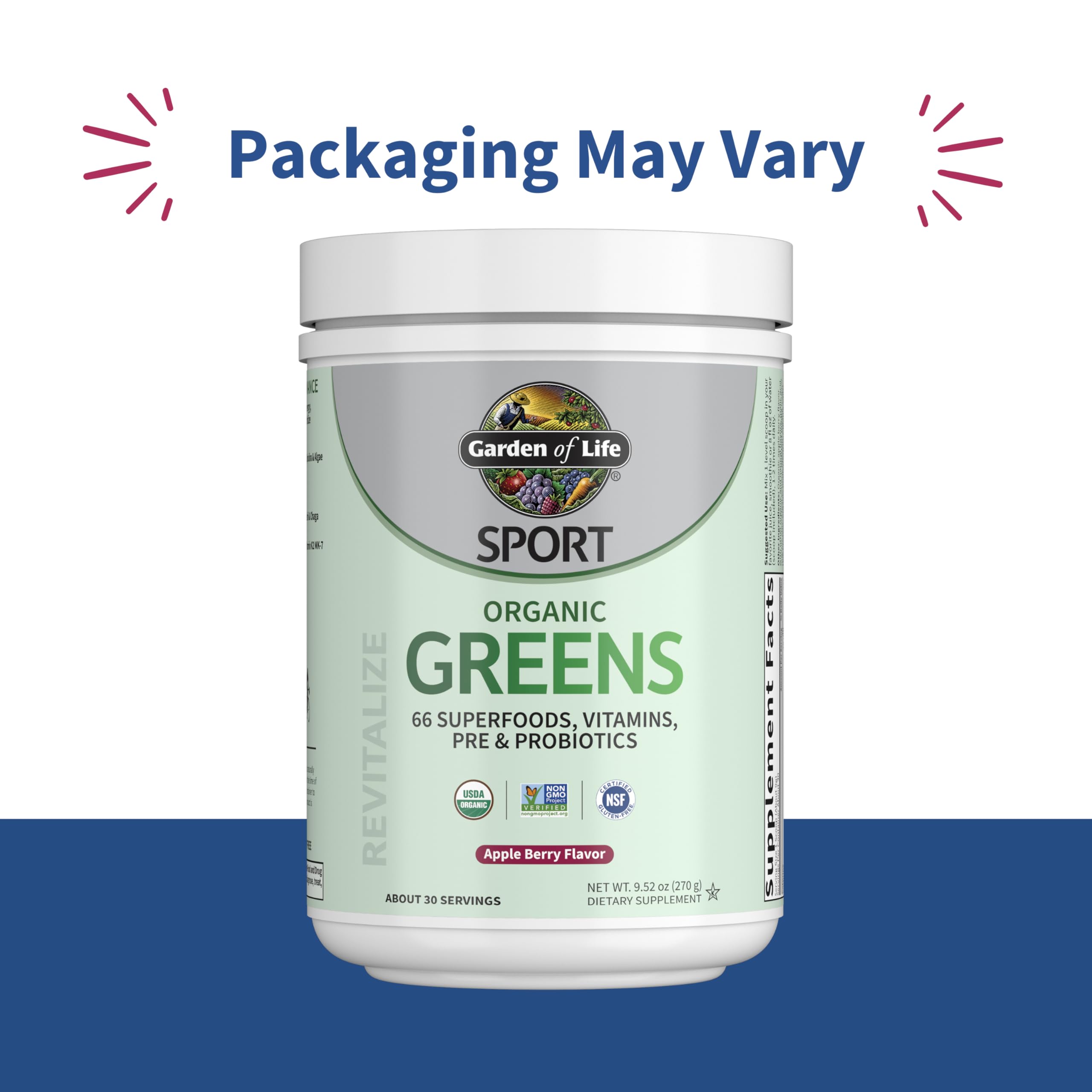 Garden of Life Organic Greens Superfood Powder side view