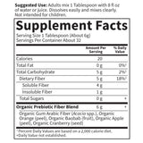 Garden of Life Organic Prebiotic Fiber Powder in a glass of water