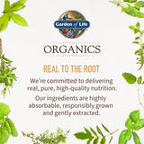 Garden of Life Plant Calcium Supplement packaging with dimensions