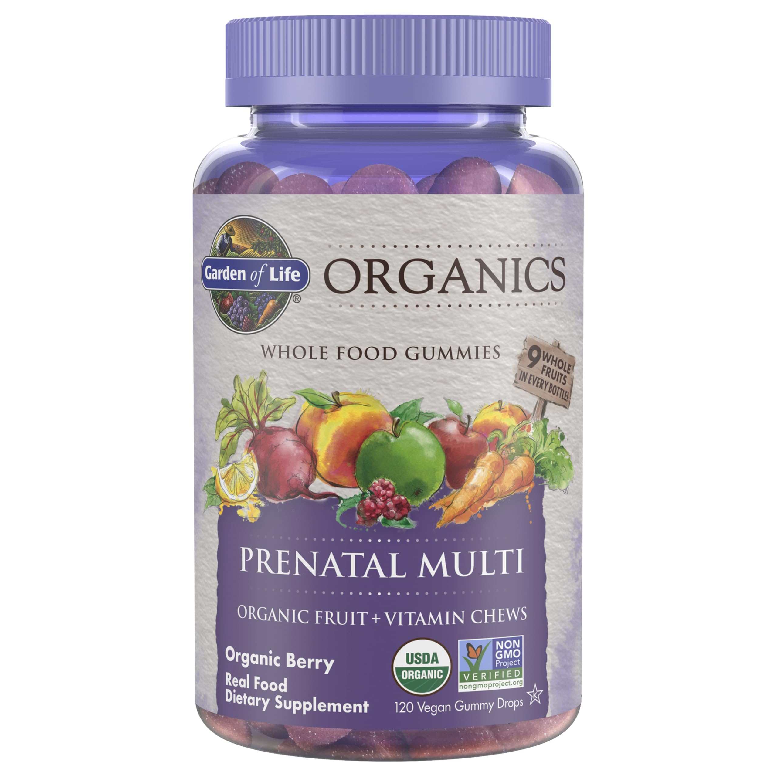 Garden of Life Prenatal Gummies front view with packaging