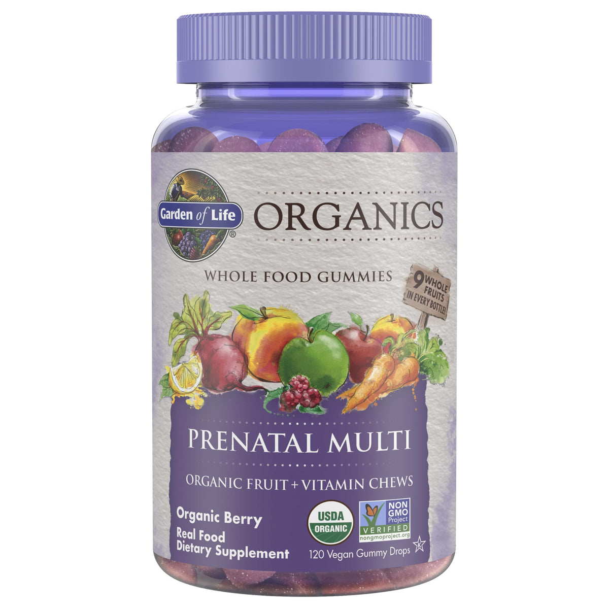 Garden of Life Prenatal Gummies front view with packaging