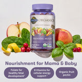 Garden of Life Prenatal Gummies on a wooden table