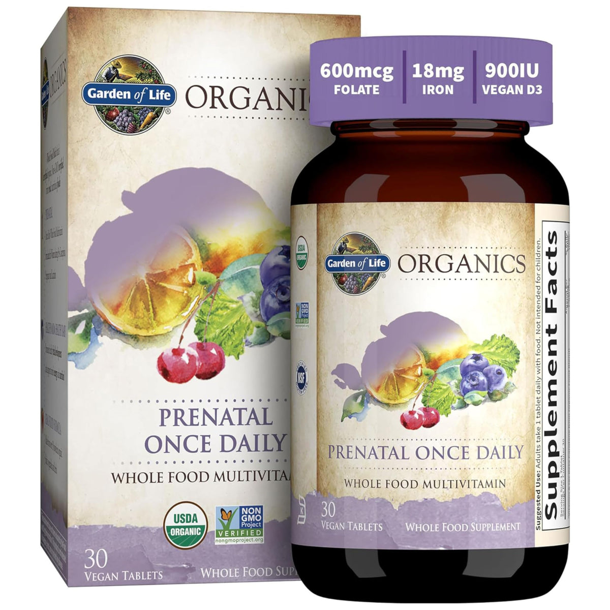 Garden of Life Prenatal Multivitamin Once Daily 200g front view