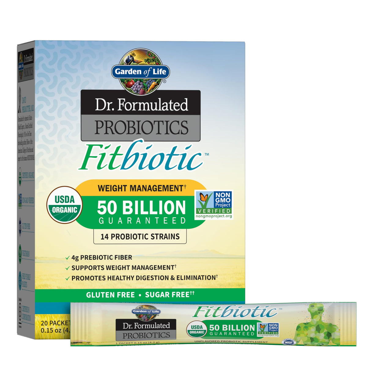 Garden of Life Probiotic Fitbiotic Weight Management Powder packet front view