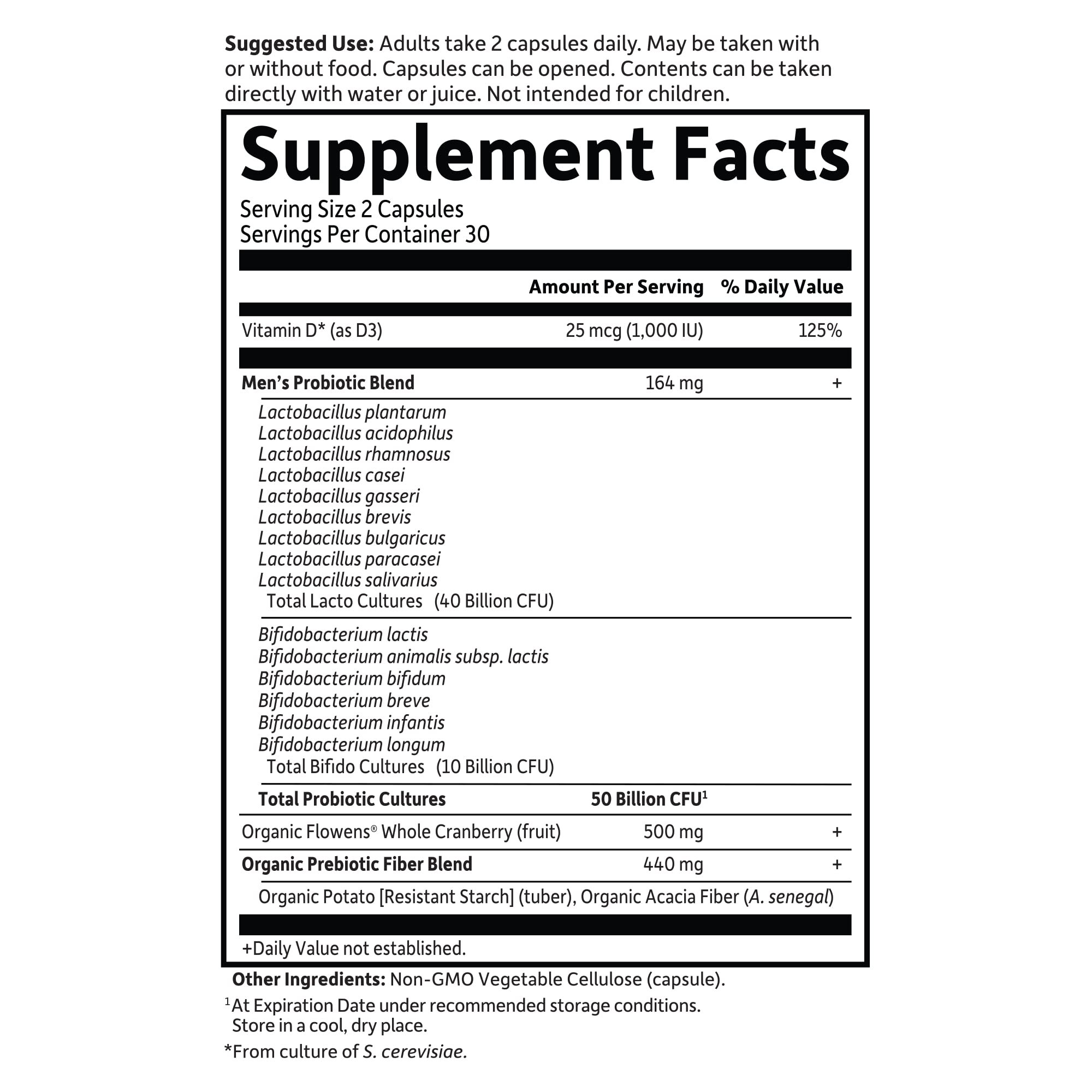 Garden of Life Prostate+ Men's Probiotic Supplement on a wooden table