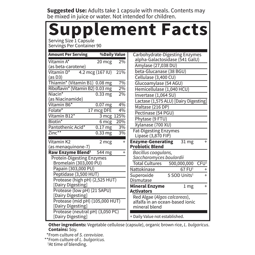 Garden of Life Raw Enzymes for Women in a kitchen setting