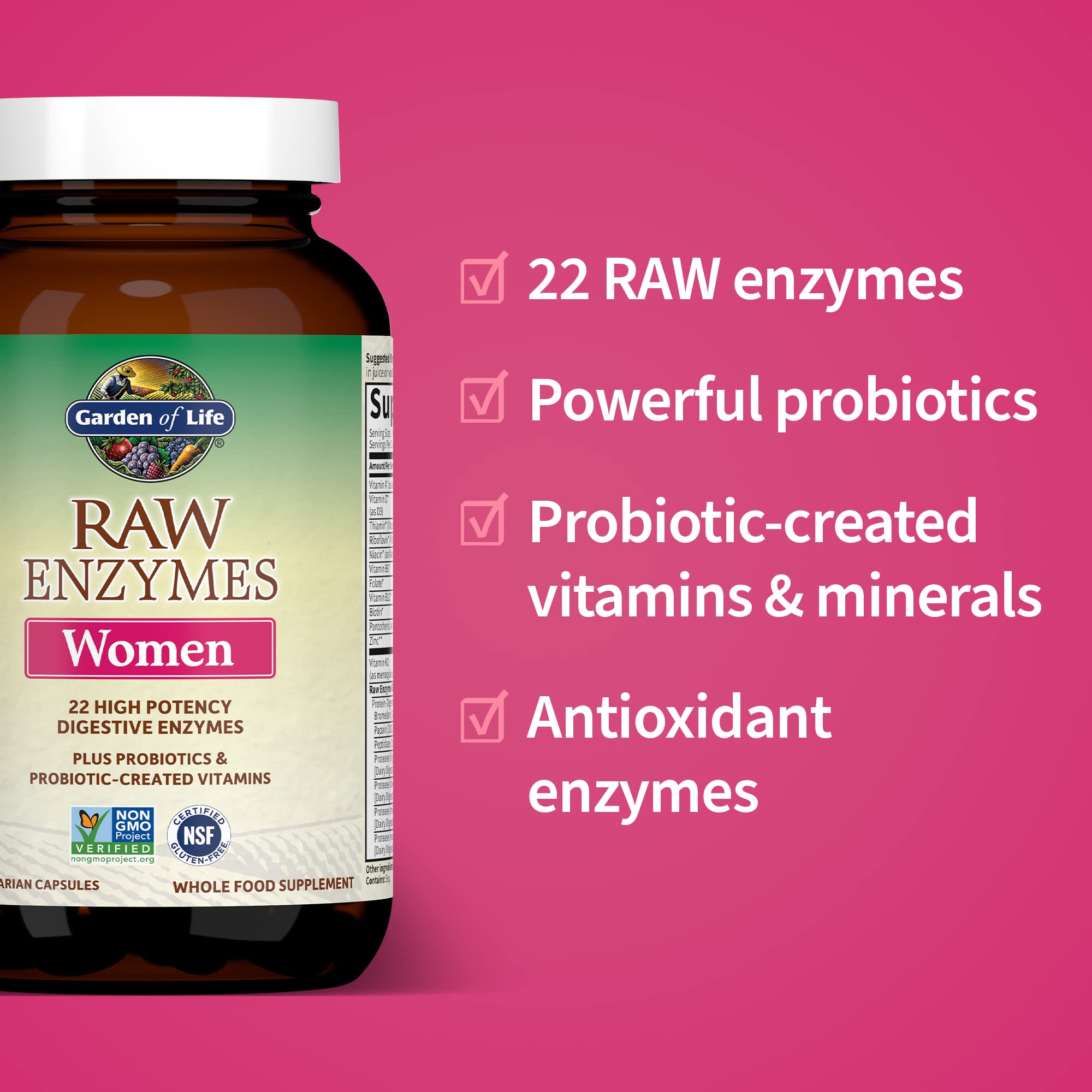 Garden of Life Raw Enzymes for Women ingredients list