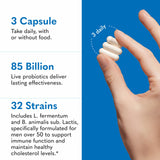 Garden of Life Raw Probiotics Men 50 & Wiser on a wooden table