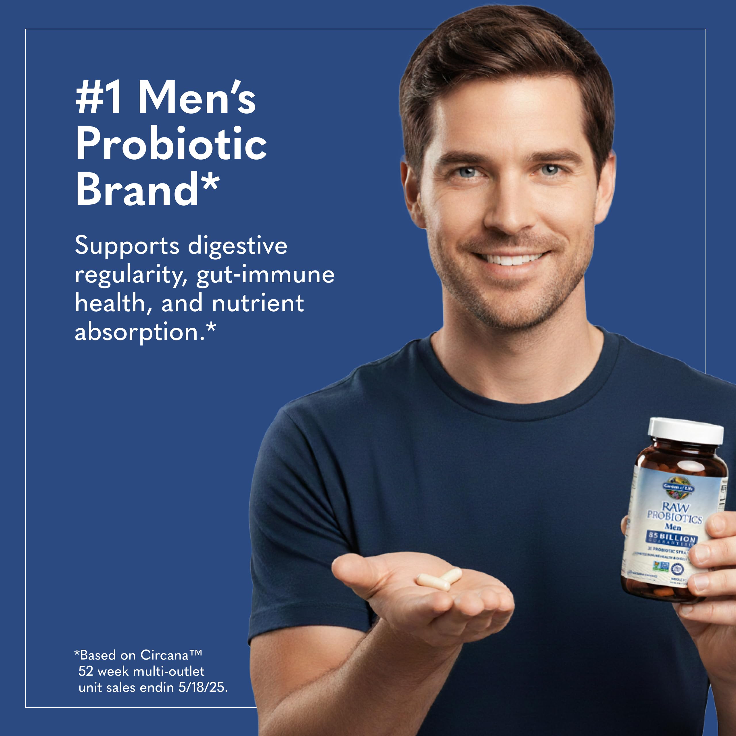 Garden of Life Raw Probiotics Men 85 Billion CFU back view