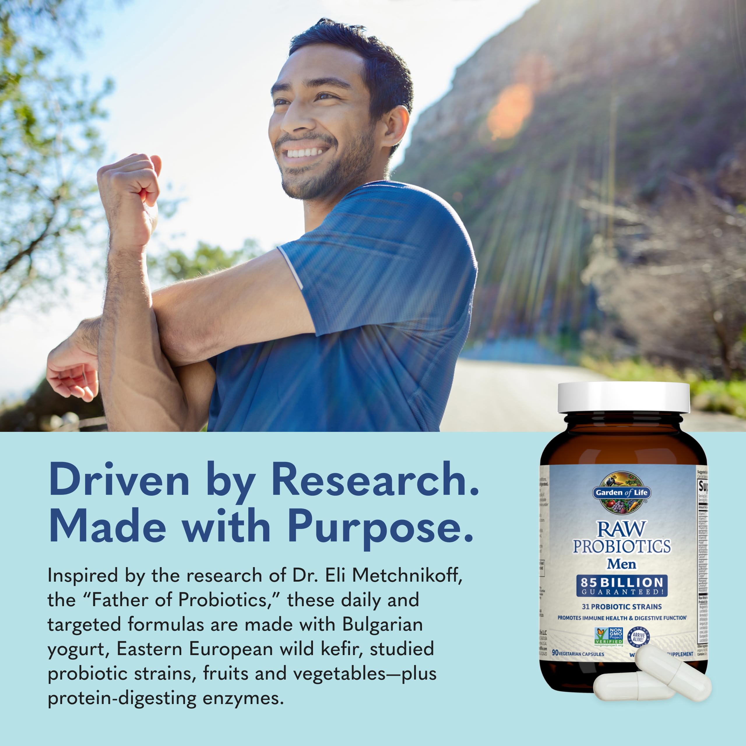 Garden of Life Raw Probiotics Men 85 Billion CFU lifestyle scene