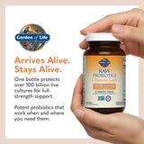 Garden of Life Raw Probiotics Ultimate Care on a wooden table