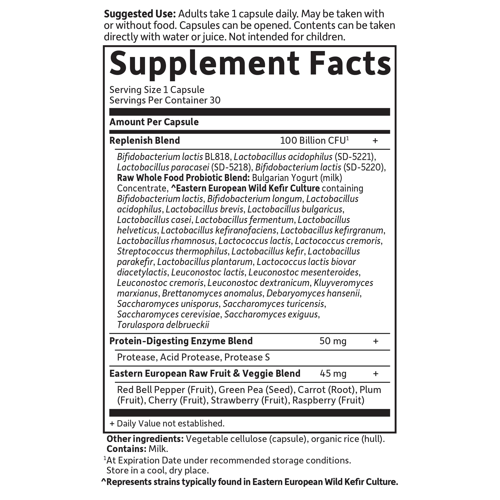 Garden of Life Raw Probiotics Ultimate Care with fruits and vegetables