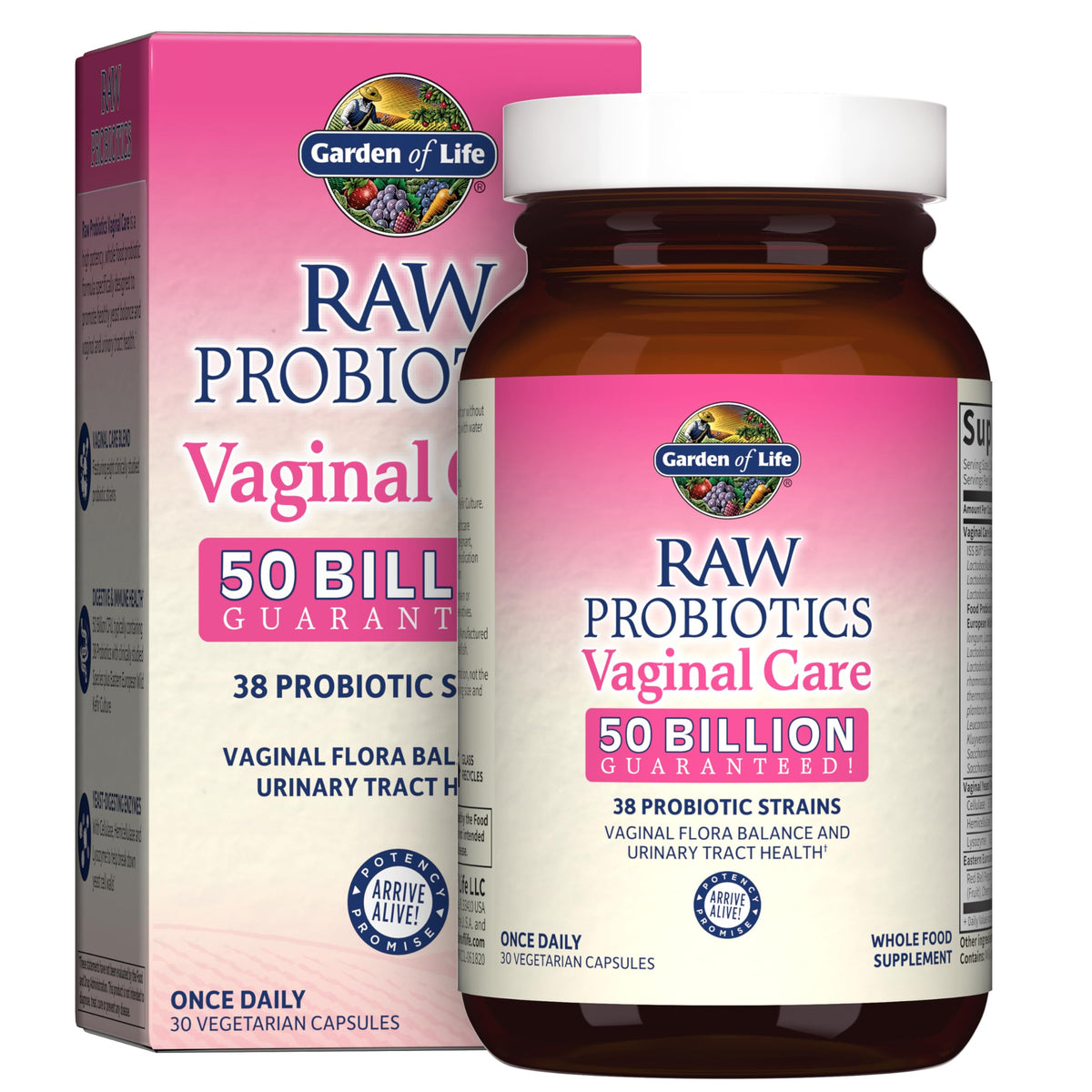 Garden of Life Raw Probiotics Vaginal Care front view with packaging