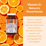 Garden of Life Raw Vitamin C 500mg vegan capsules open with powder