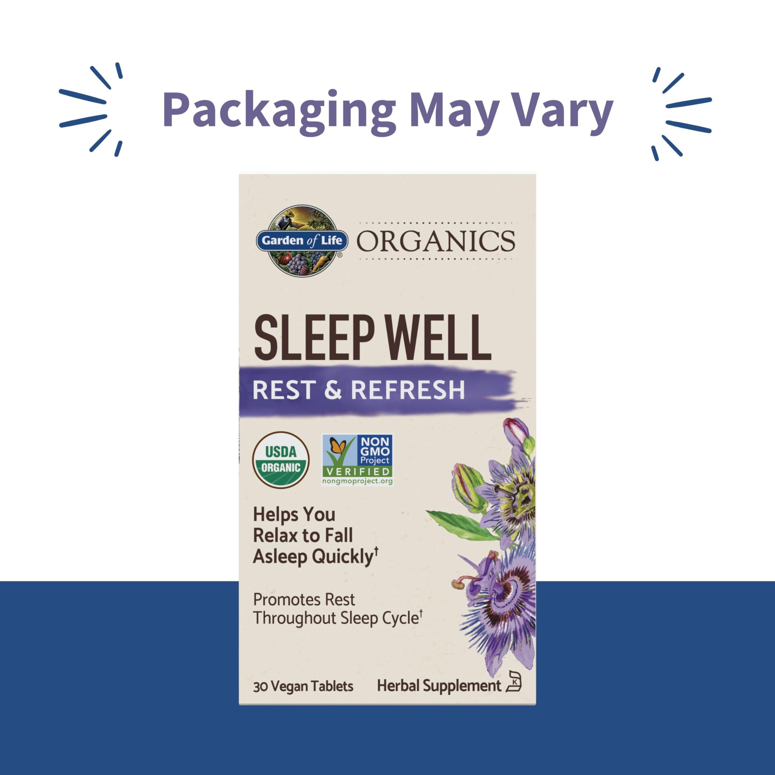 Garden of Life Sleep Well Rest & Refresh Organic Tablets side view