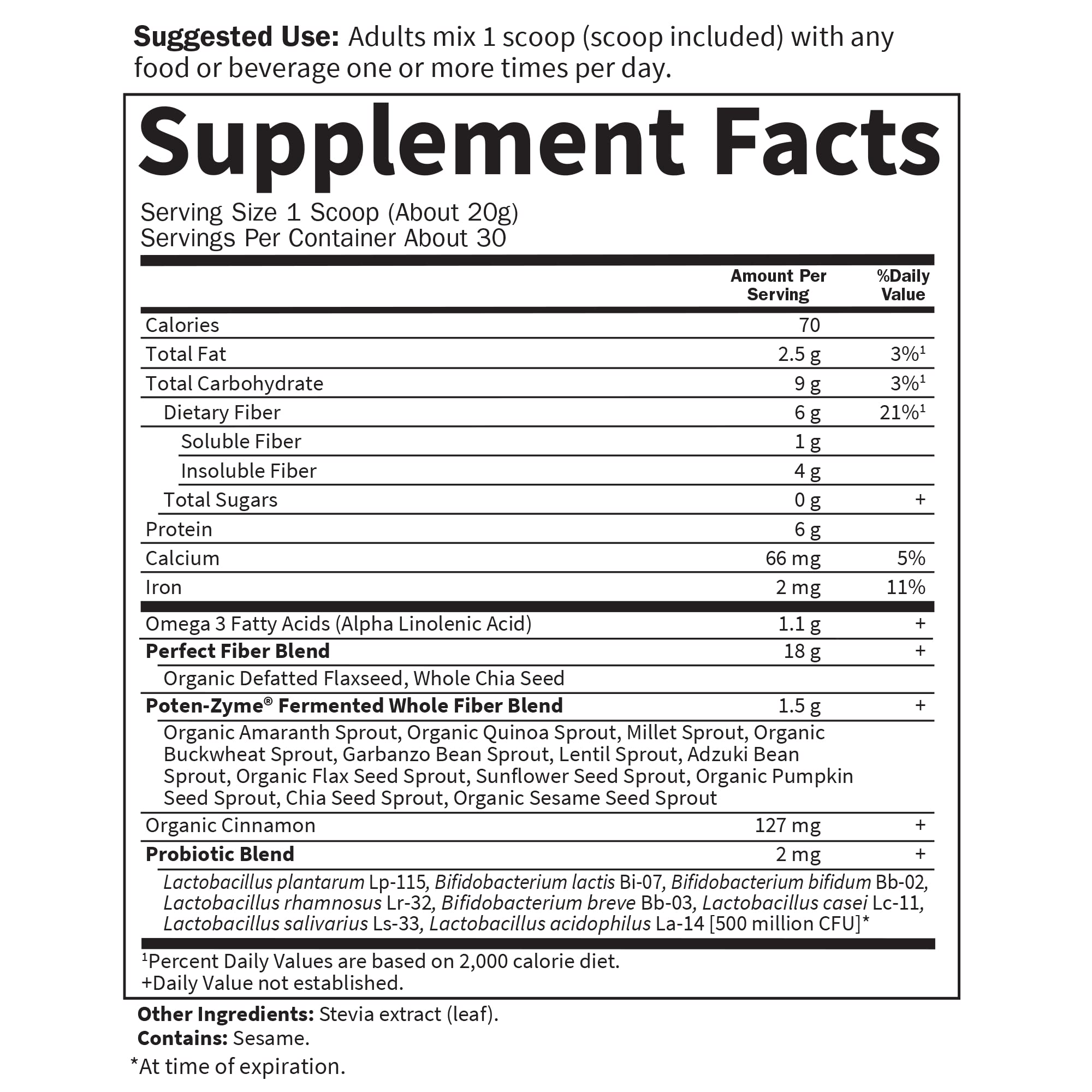 Garden of Life Super Seed Fibre Powder 600g close-up of powder